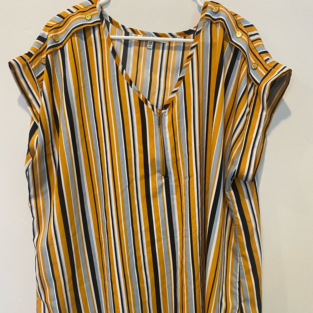 Womens Stripe 2X Top